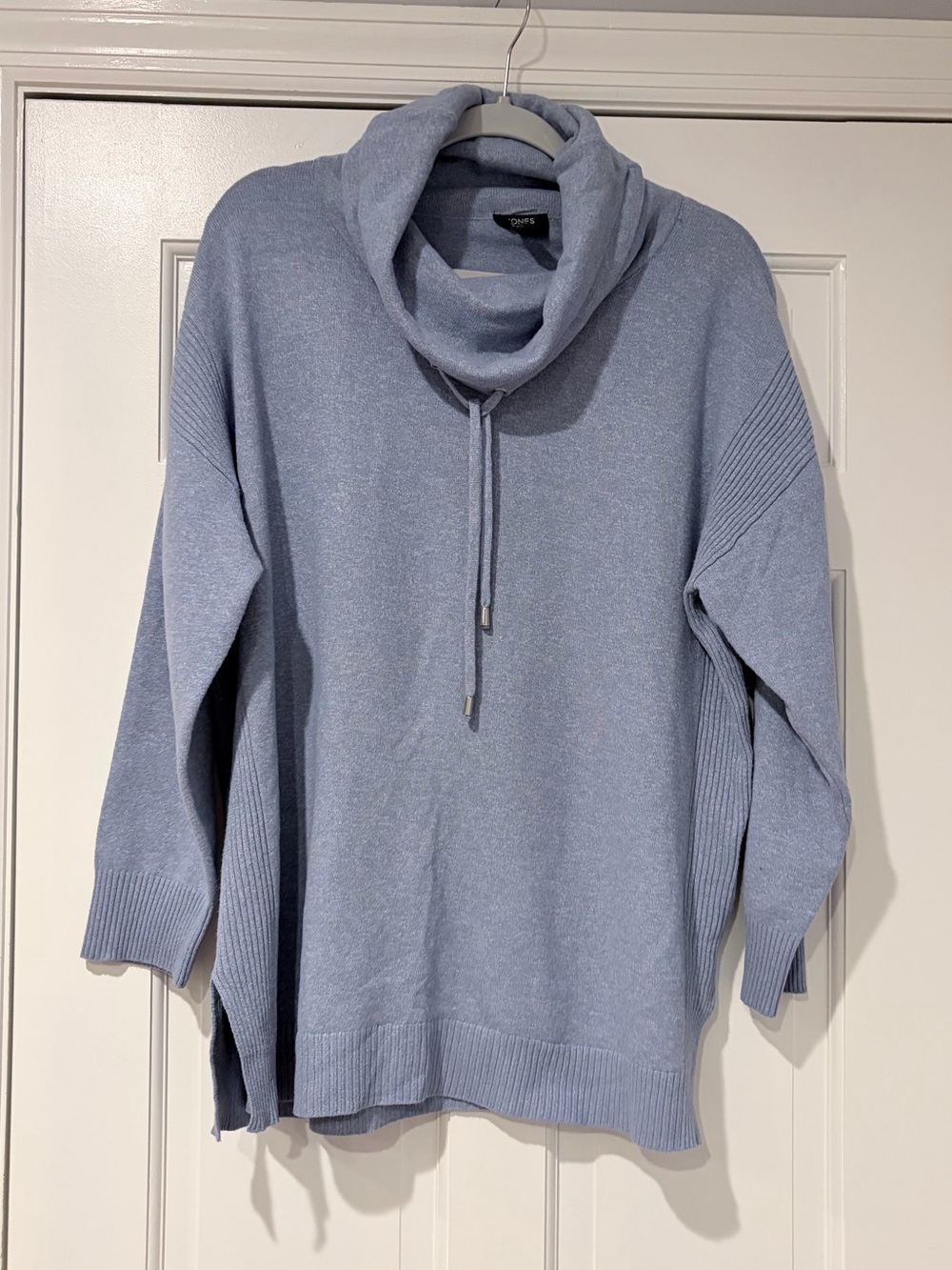 Jones New York Signature Blue Cowl Neck Tunic Sweater L